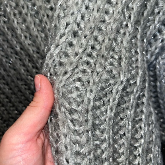 Gray Knit Sweater with Tinsel - Picture 3 of 4